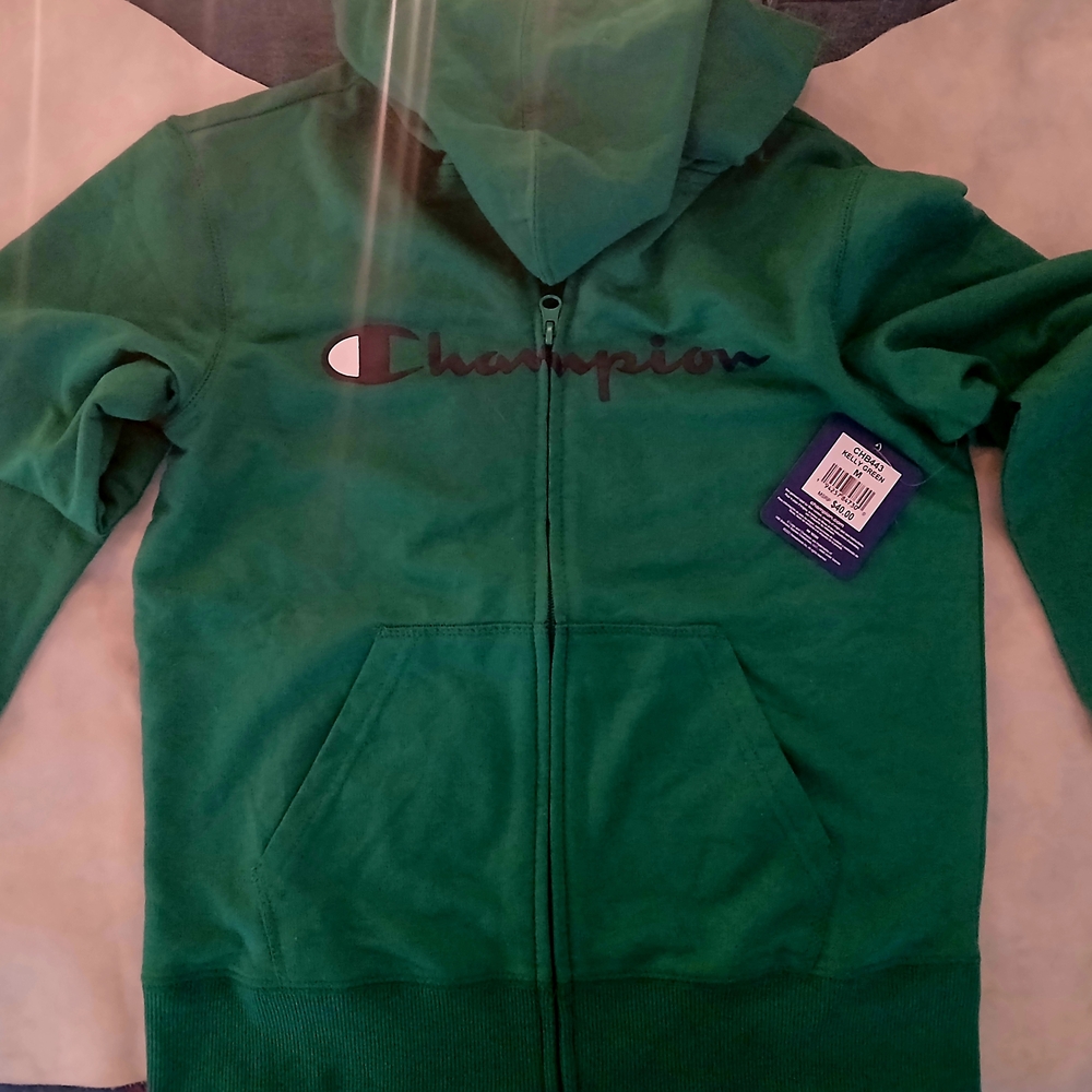 Champion Kids Emerald Green Zip-Up Hoodie